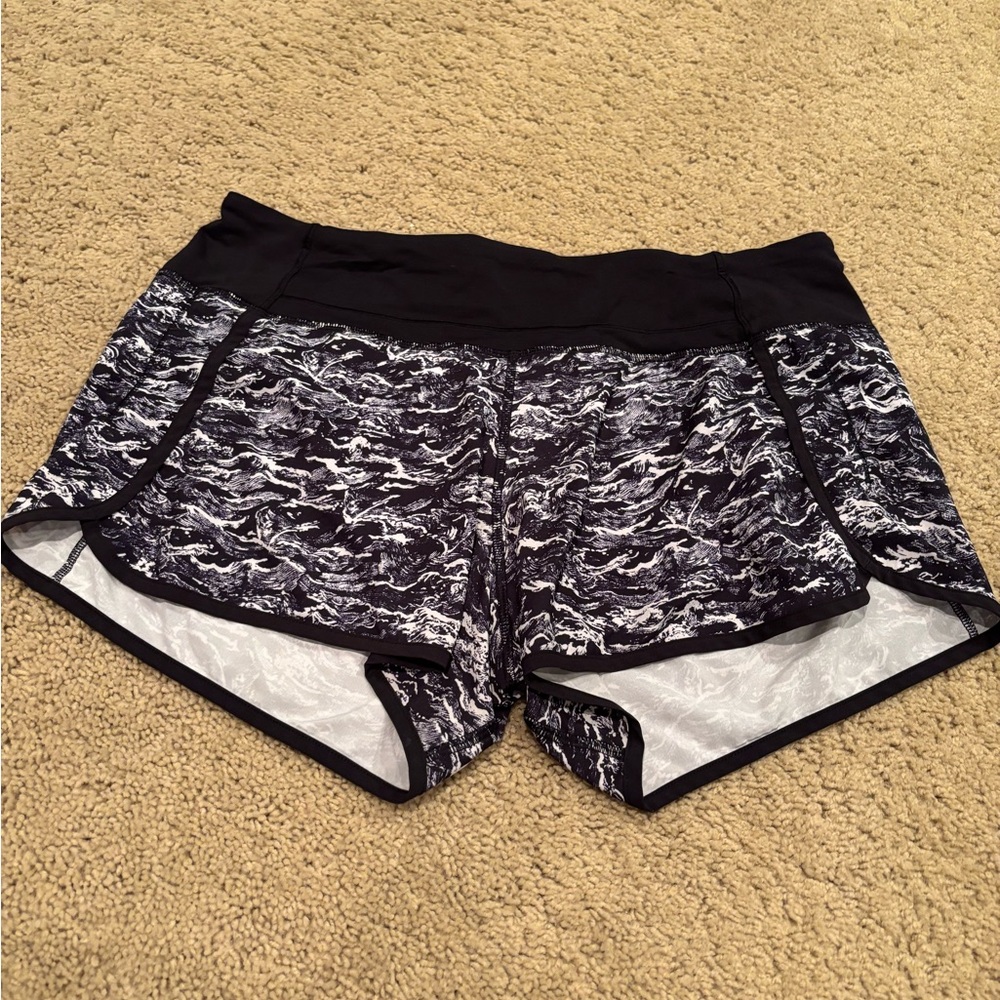 Lululemon Athletica Black and White Patterned Shorts